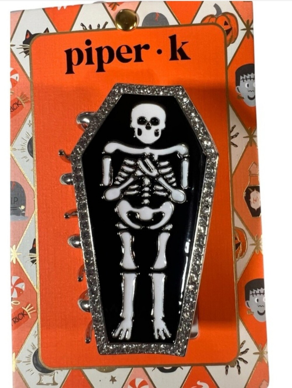 Piper K Skeleton Coffin HAIR CLIP